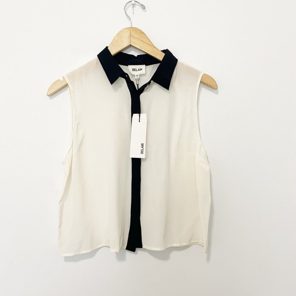 NEW Belair Silk White Blouse Tank Size 12